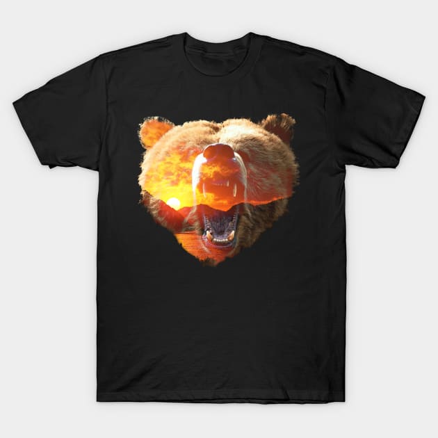 Sunset Bear T-Shirt by theofficialdb